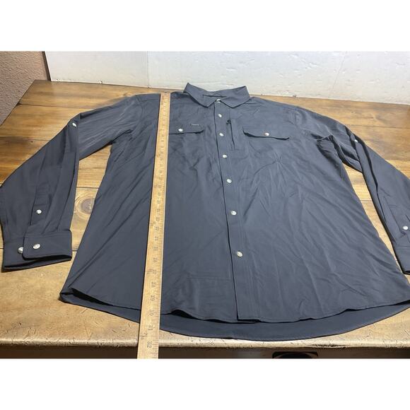 Poncho Shirt Mens XL Black Slim Fit Long Sleeve Performance Fishing Magnetic - Picture 7 of 13